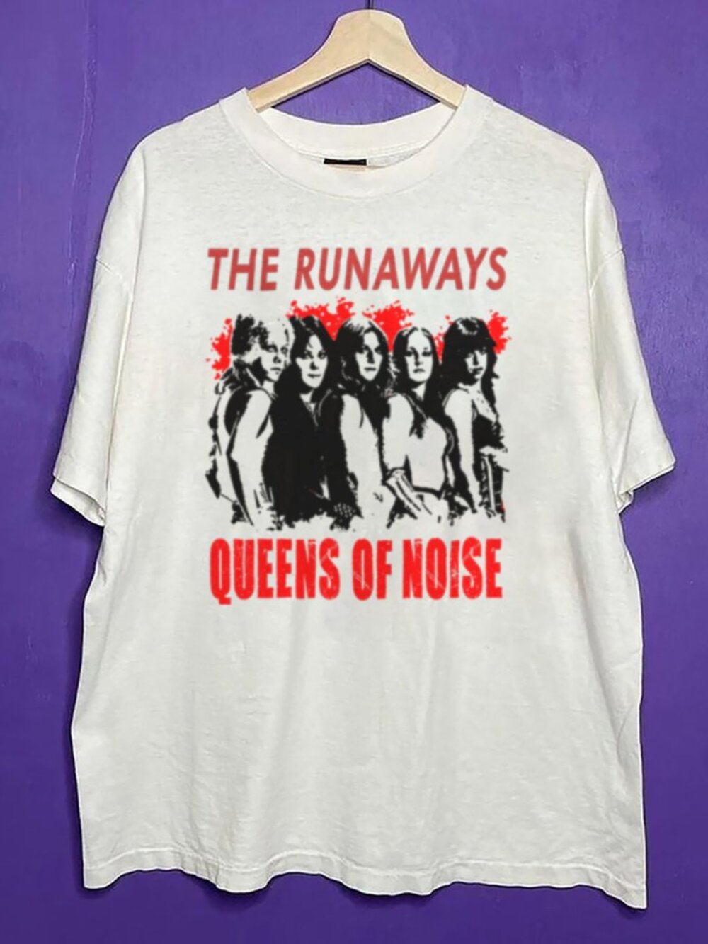 Vintage The Runaways Queens of Noise Shirt, Cherry Bomb Joan Jett Band Shirt Tee